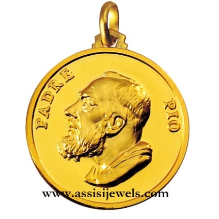 Medaglia di S. Padre Pio oro 18 kt