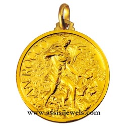 18 kt gold Saint Rocco medal