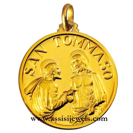 18 kt gold Saint Thomas medal