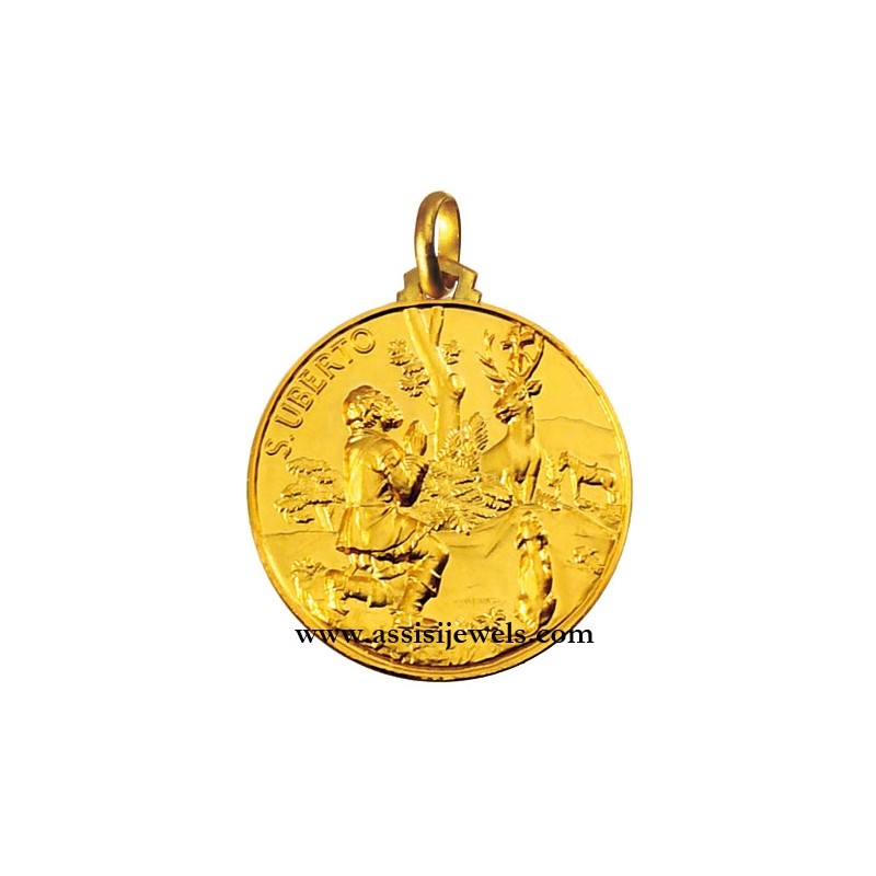 18 kt gold Saint Hubert medal