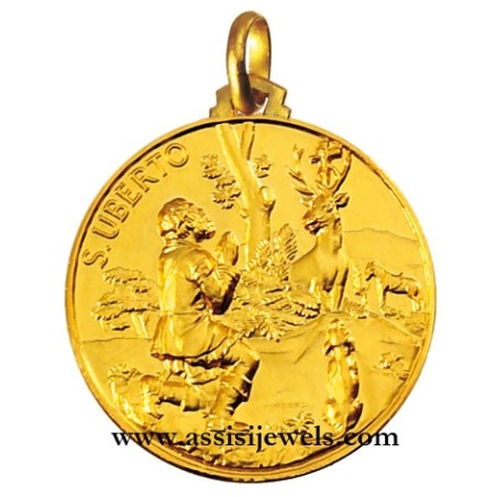 18 kt gold Saint Hubert medal