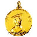 18 kt gold Saint Hugh medal