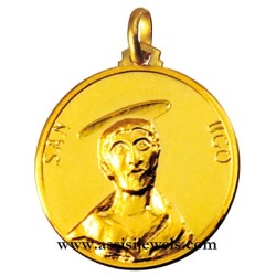 18 kt gold Saint Hugh medal