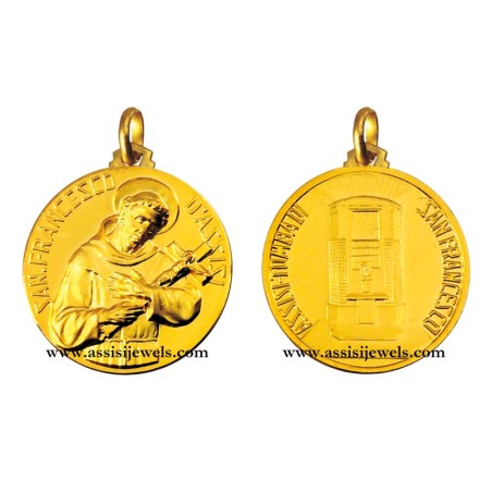 18 kt gold Saint Francis medal