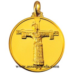 18 kt gold full face of Holy Christ medal