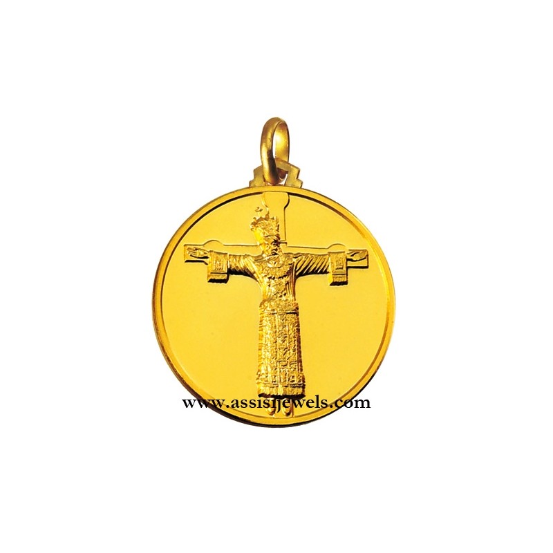 Medaglia volto Cristo santo intero oro 18 kt