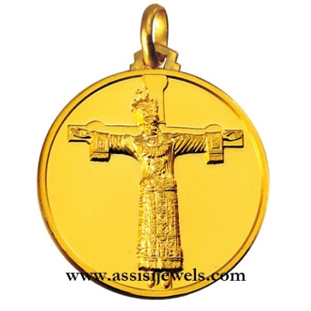 Medaglia volto Cristo santo intero oro 18 kt