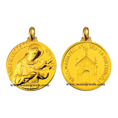 18 kt gold Saint Francis medal
