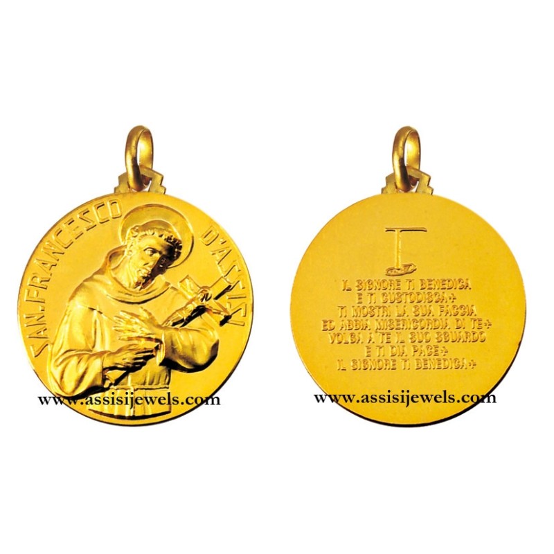 Medaglia di San Francesco oro 18 kt