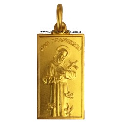18 kt gold Saint Francis preaching medal