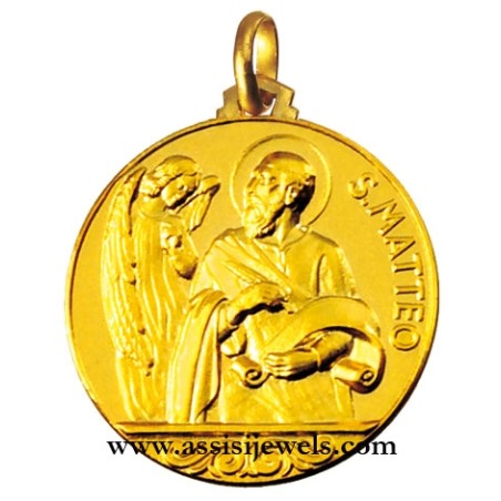18 kt gold Saint Matthew medal