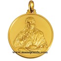 18 kt gold Christ of Emmaus medal