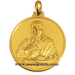 Medaglia Cristo di Emmaus oro 18 kt