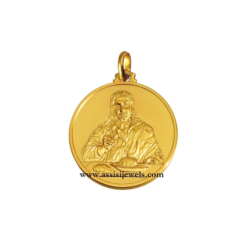 Medaglia Cristo di Emmaus oro 18 kt