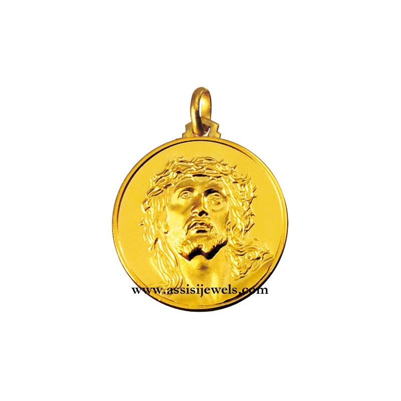 Medaglia Cristo ecce homo oro 18 kt