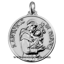 925 sterling silver Saint Antony of Padua medal
