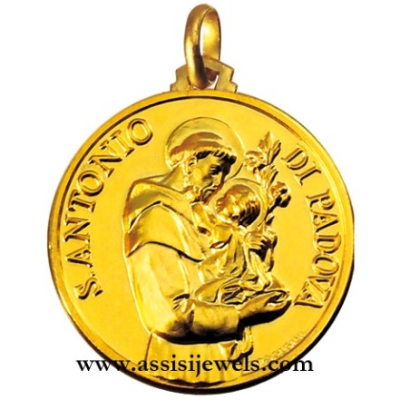 Medaglia di Sant' Antonio di Padova oro 18 kt