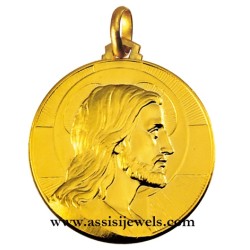 18 kt gold Christ Redeemer medal