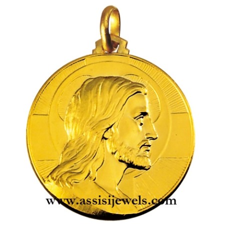 18 kt gold Christ Redeemer medal