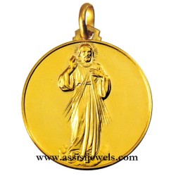 18 kt gold Merciful Christ medal