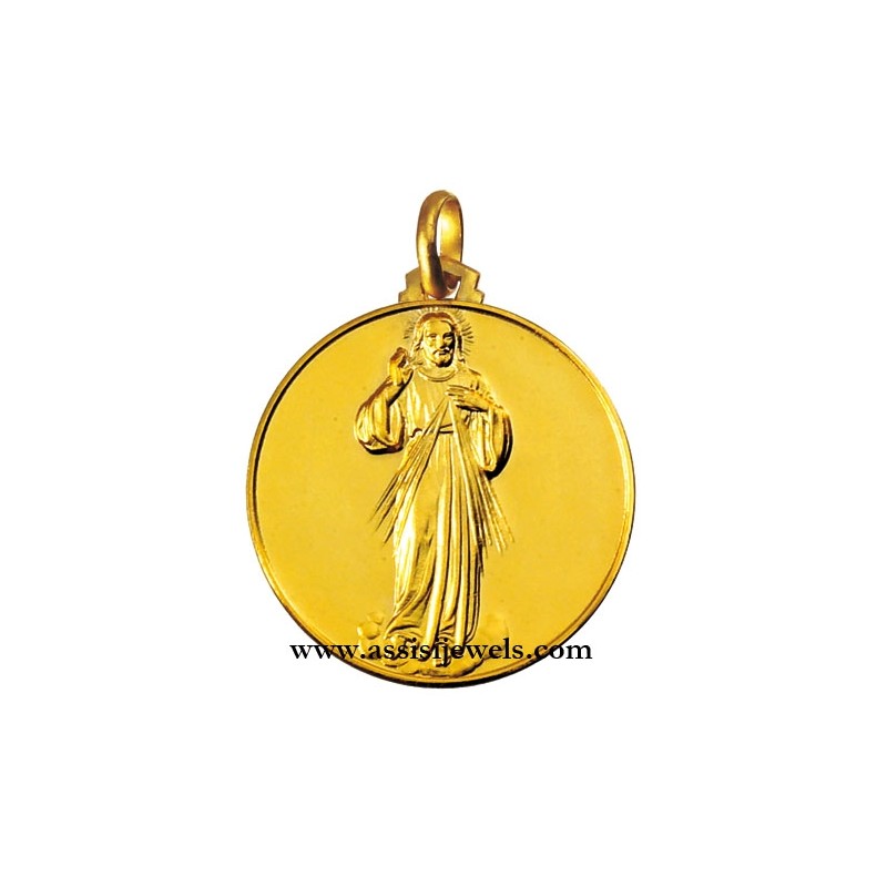 Medaglia Cristo Misericordioso oro 18 kt