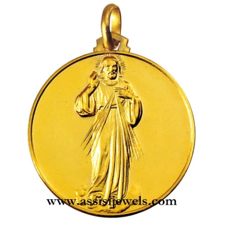 18 kt gold Merciful Christ medal