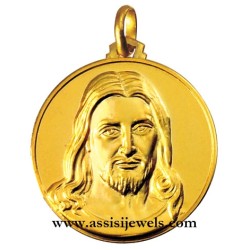 18 kt gold Merciful Christ medal