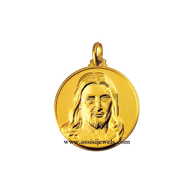 18 kt gold Merciful Christ medal