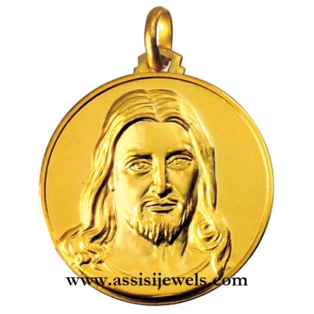 18 kt gold Merciful Christ medal
