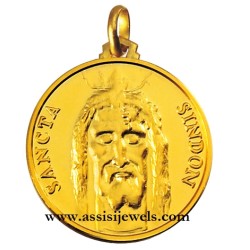 Medaglia volto Cristo Sacra Sindone oro 18 kt