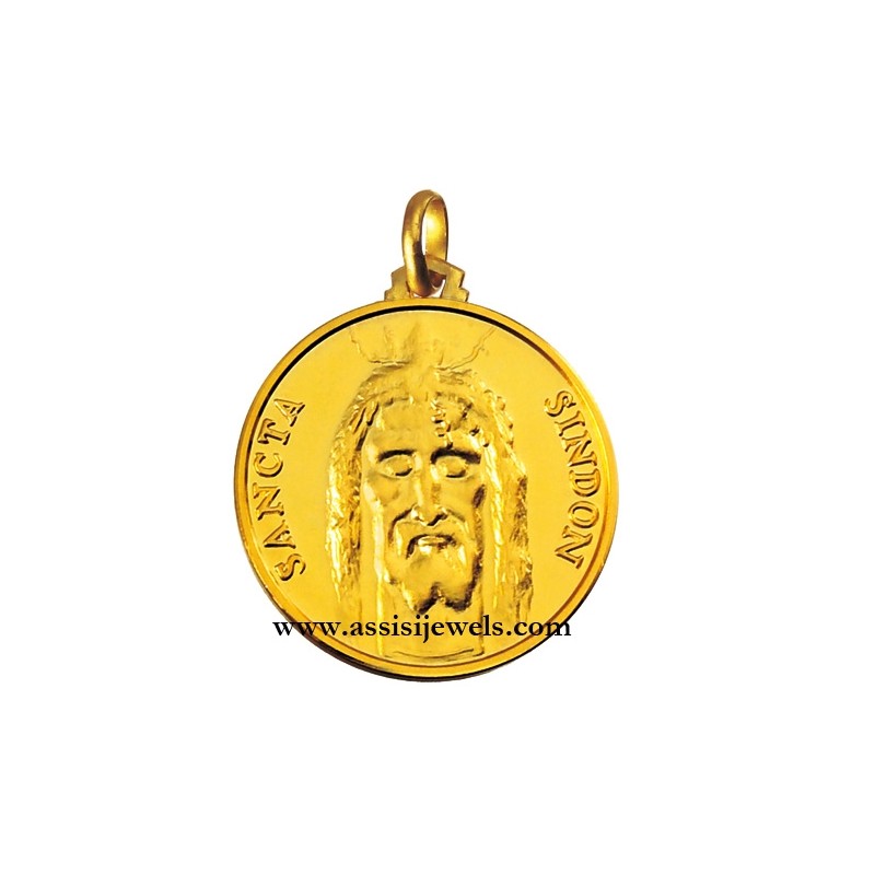 18 kt gold face of Christ Holy shroud medal