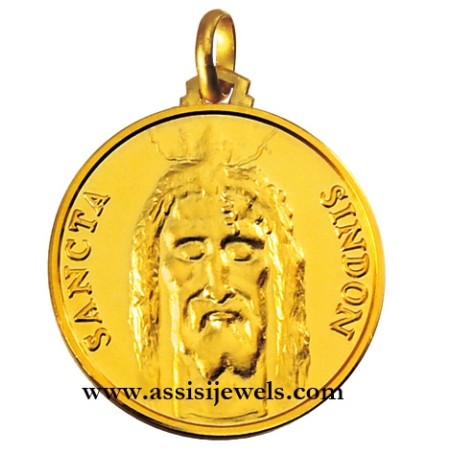 Medaglia volto Cristo Sacra Sindone oro 18 kt