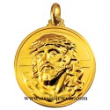 Medaglia volto Cristo Crocifisso oro 18 kt
