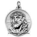 Medaglia volto Cristo Crocifisso argento 925