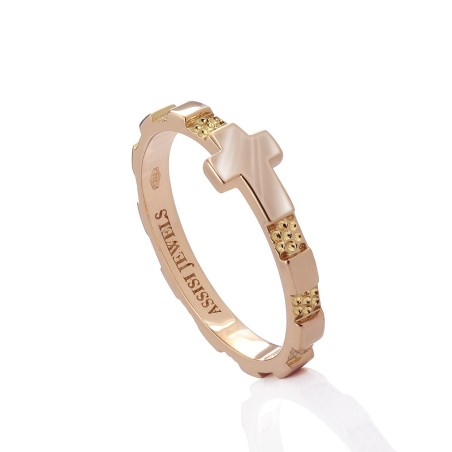 Anello rosario in oro rosa 18 kt