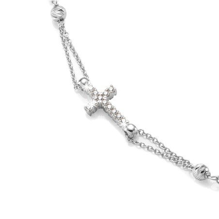 18 kt white gold rosary necklace