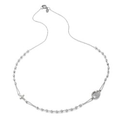 18 kt white gold rosary necklace
