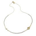 18 kt white and yellow gold rosary necklace