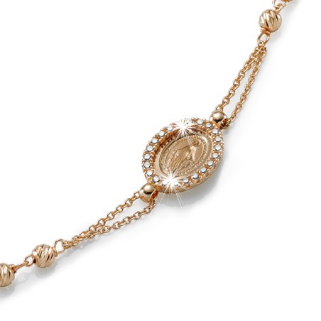 18 kt rose gold rosary necklace
