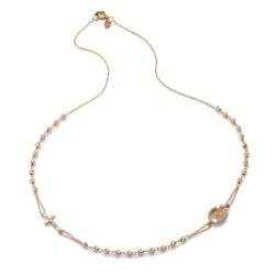 18 kt rose gold rosary necklace