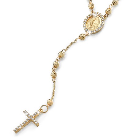 18 kt yellow gold rosary necklace