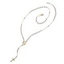 Collana rosario in oro bianco e giallo 18 kt