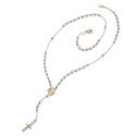 Collana rosario in oro bianco e rosa 18 kt