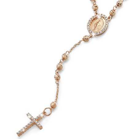18 kt rose gold rosary necklace
