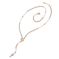 18 kt rose gold rosary necklace