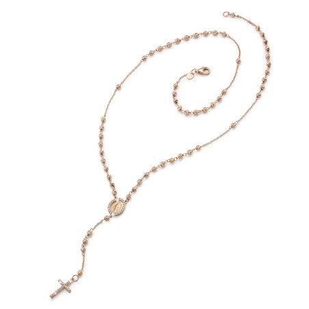 18 kt rose gold rosary necklace