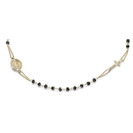 Collana rosario in oro giallo 18 kt