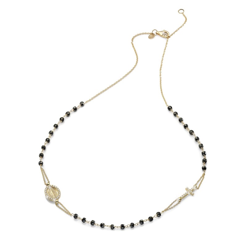 Collana rosario in oro giallo 18 kt