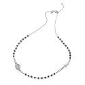 18 kt white gold rosary necklace