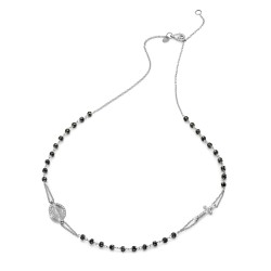 Collana rosario in oro bianco 18 kt